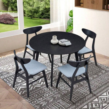42.01 Inch Saving Place Table, Wooden Dining Table 4 Persons, Modern Design Round Kitchen Table Living Room, Apartment, Restaurant