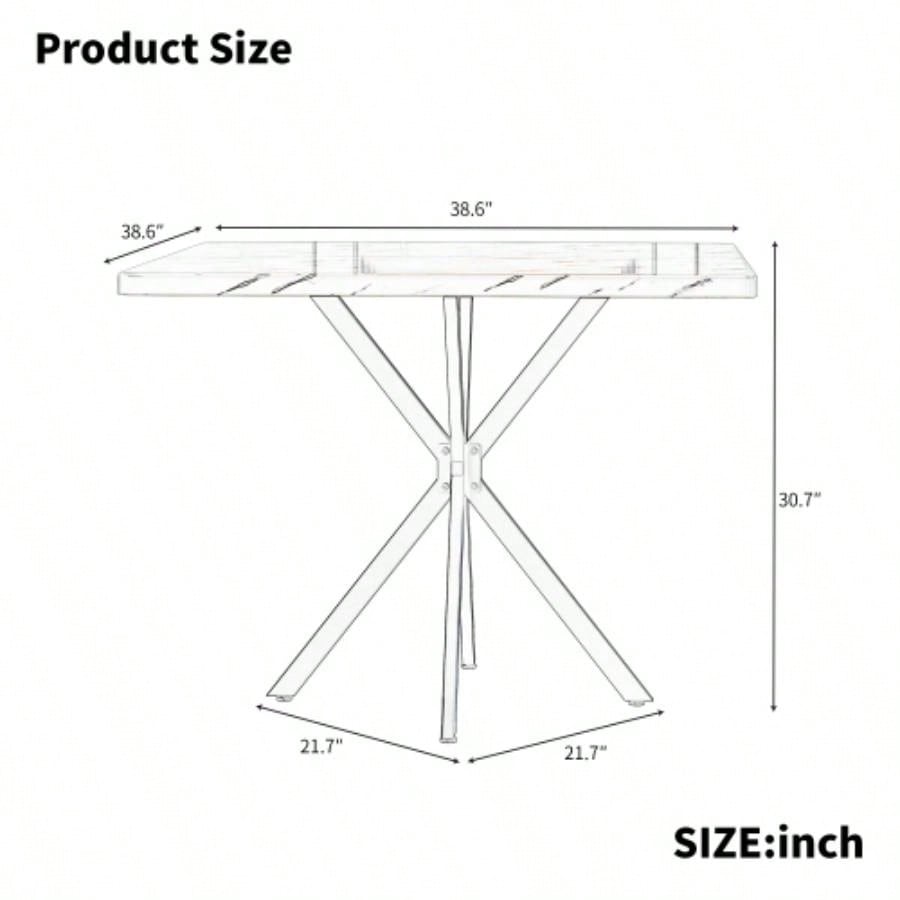 Square Dining Table, Mid Modern Square Dining Table 4 - 6 Person, Coffee Table Kitchen Dining Room, Office, Save Space