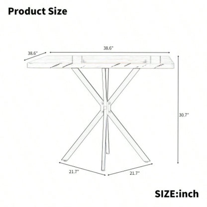 Square Dining Table, Mid Modern Square Dining Table 4 - 6 Person, Coffee Table Kitchen Dining Room, Office, Save Space
