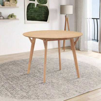 42.01 Inch Saving Place Table, Wooden Dining Table 4 Persons, Modern Design Round Kitchen Table Living Room, Apartment, Restaurant