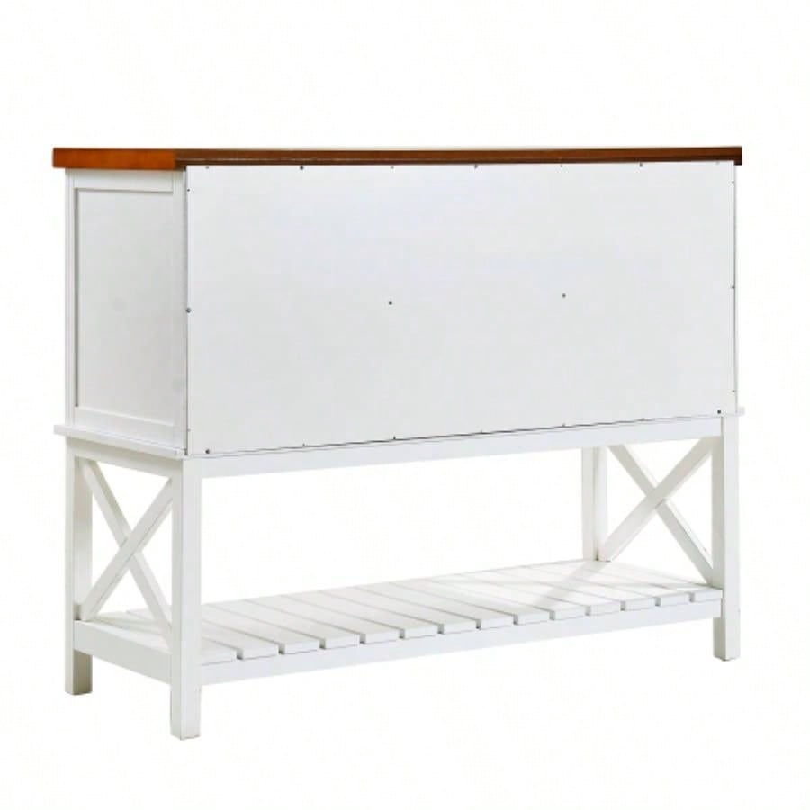 Bar cabinet Console Table with 2 - Door Cabinet 1 Drawers, Coffee Bar, Wine rack, Entryway Table with Storage Shelf, Sofa Tables Buffet Sideboard Kitchen, Hallway, Dining, Living Room, White