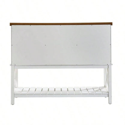 Bar cabinet Console Table with 2 - Door Cabinet 1 Drawers, Coffee Bar, Wine rack, Entryway Table with Storage Shelf, Sofa Tables Buffet Sideboard Kitchen, Hallway, Dining, Living Room, White