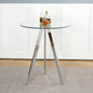 Modern Kitchen Glass dining table ROUND Tempered Glass BAR Table top, BAR Table Metal, electroplated set of 1