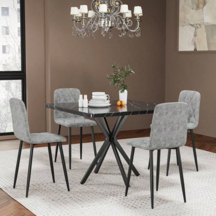 Square Dining Table, Mid Modern Square Dining Table 4 - 6 Person, Coffee Table Kitchen Dining Room, Office, Save Space