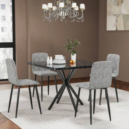 Square Dining Table, Mid Modern Square Dining Table 4 - 6 Person, Coffee Table Kitchen Dining Room, Office, Save Space