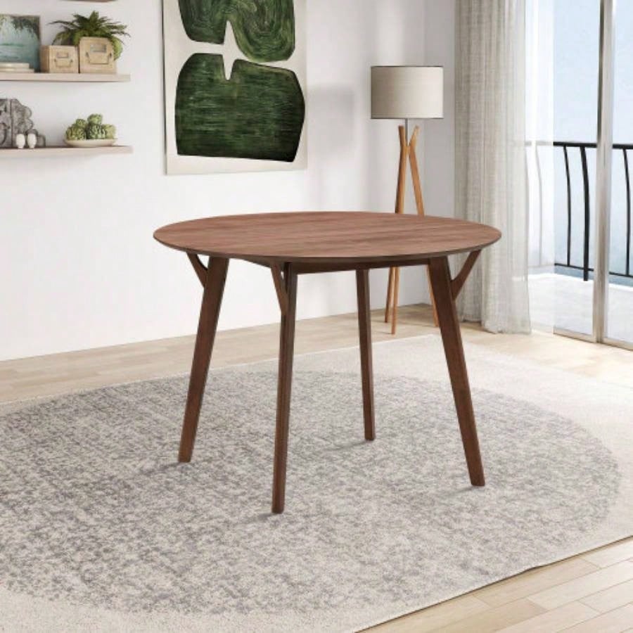 42.01 Inch Saving Place Table, Wooden Dining Table 4 Persons, Modern Design Round Kitchen Table Living Room, Apartment, Restaurant