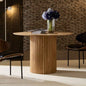 17.71 inch Round Fluted Side Table Circle Small Accent Table Living Room Mid Circle Bedside Table Bedroom Oak
