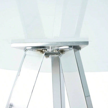 Modern Kitchen Glass dining table ROUND Tempered Glass BAR Table top, BAR Table Metal, electroplated set of 1
