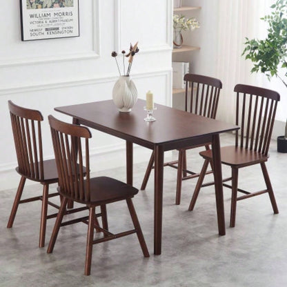 47 - inch dining table Walnut color solid wood kitchen table Dining table suitable small space kitchenette table modern home furniture