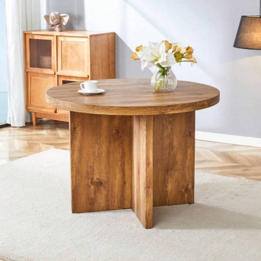 Round Dining Table 4 - 6, 42 Inch Modern Kitchen Table Small Dinner Table MDF Kitchen Dinning Table Cafe Restaurant Wine Bar Home Office Conference