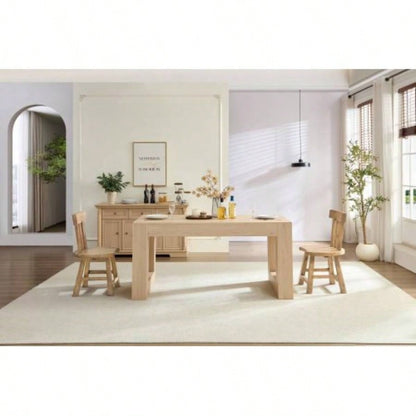 Farmhouse Kitchen Dining Table 4 - 6 People, Rectangular Dining Table Dining Room, Living Room, Kitchen with Sturdy Wood Farmhouse Full MDF Trim, Easy Assembly