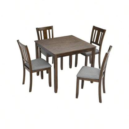 Wooden Dining Square Table, Kitchen Table Small Space, 4 Person Dining Table, WalnutONLY TABLE