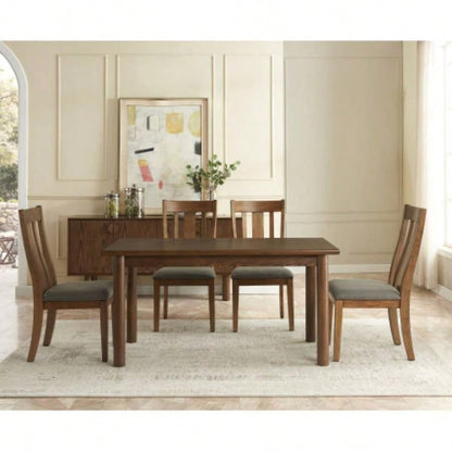 60 Rectangular Dining Table 6 Person, Retro Kitchen Table, Wooden Dinner Room Table with Solid Wood Home Kitchen Restaurant Living Room, Ultra Easy to Assemble