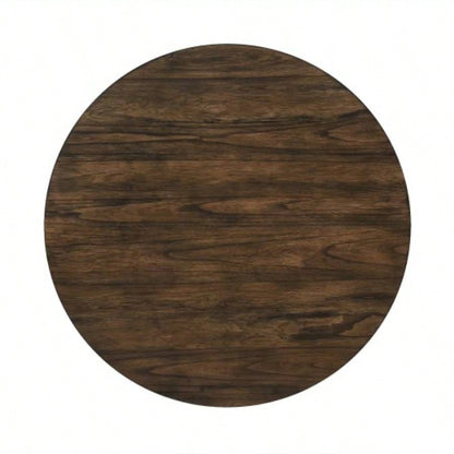 45.7inch Round Dining Table With Shelf Height 30 inch Modern Farmhouse Retro Design