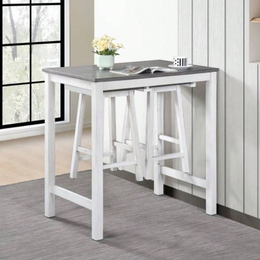 45.7inch Round Dining Table With Shelf Height 30 inch Modern Farmhouse Retro Design