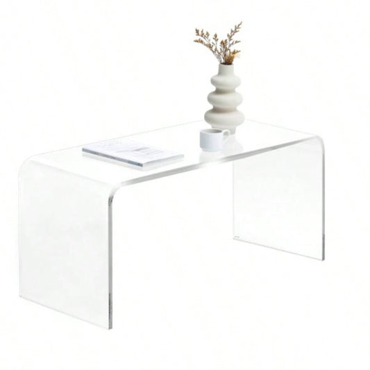 HOMCOM 39.25 Long Rectangle All Acrylic 15mm Thick Waterfall Coffee Table,