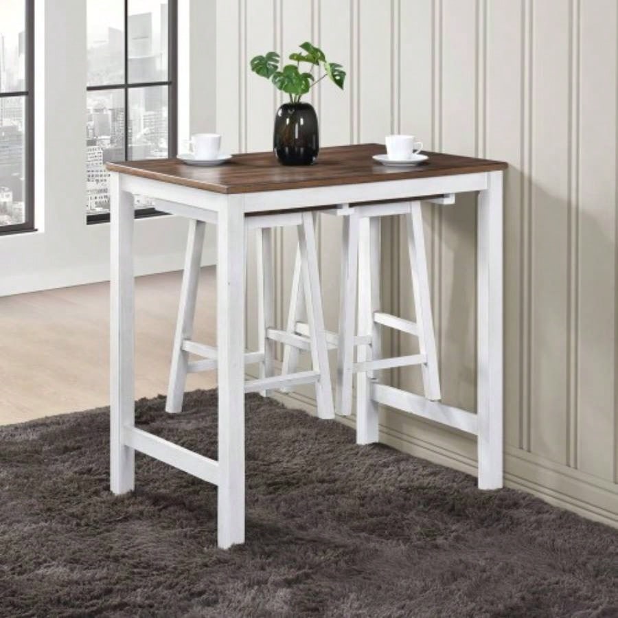 45.7inch Round Dining Table With Shelf Height 30 inch Modern Farmhouse Retro Design