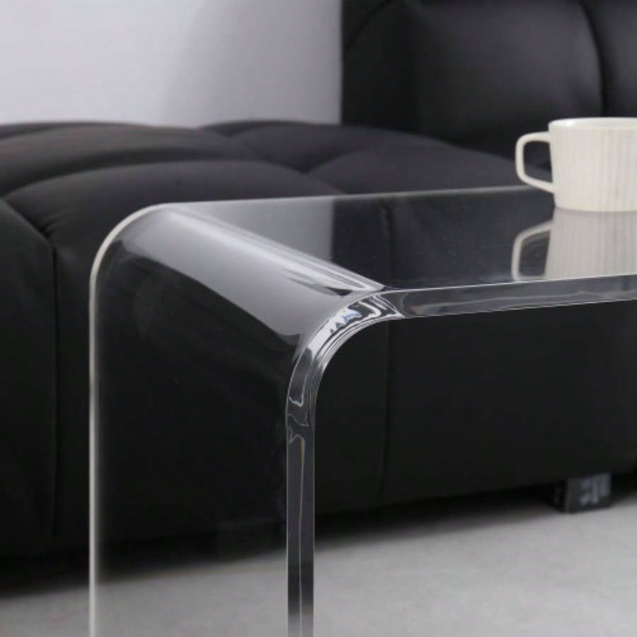 HOMCOM 39.25 Long Rectangle All Acrylic 15mm Thick Waterfall Coffee Table,