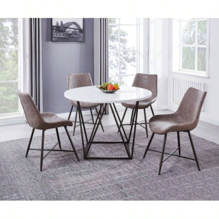 Ramona - Marble Top Round Dining Table - White