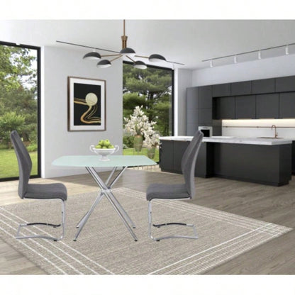 36 Square Frosted Tempered Glass Table
