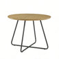 Modern Metal and Wood Curved X - Base Round Dining Table - English Ash