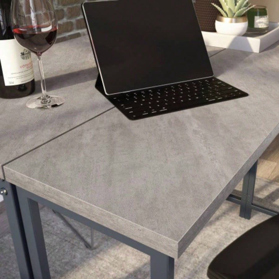 Table With Drop Leaf, Gray