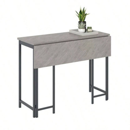 Table With Drop Leaf, Gray