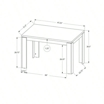 Dining Table, 48 Rectangular, Small, Kitchen, Dining Room, Laminate, Contemporary, Modern