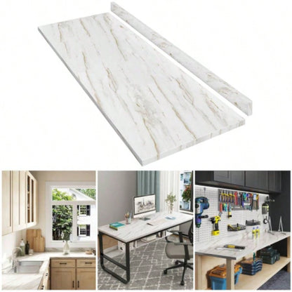 Laminate Countertop, Wood Countertop, Washer Dryer Counter Top, Table Top Office Desk and Kitchen Table, 72 Lx 25.56x 0.75 H Drama Marble