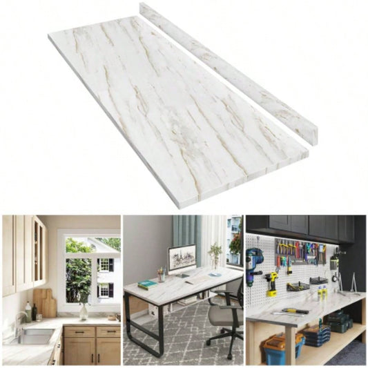 Laminate Countertop, Wood Countertop, Washer Dryer Counter Top, Table Top Office Desk and Kitchen Table, 72 Lx 25.56x 0.75 H Drama Marble