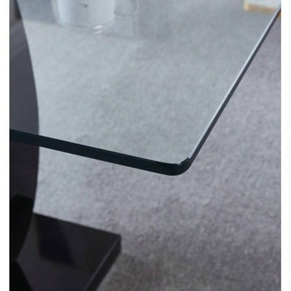 Contemporary Dining Table Tempered Glass Top