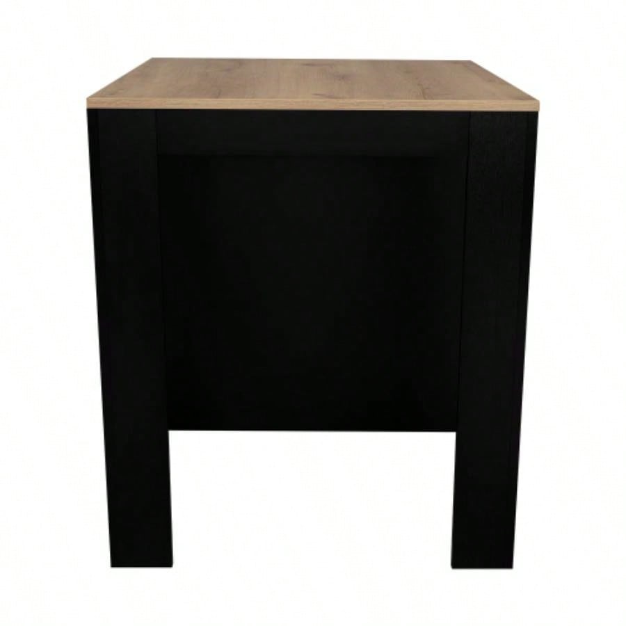 Tanna Kitchen Counter Dining Table, Two, Three Side Shelves - Black/ Pine