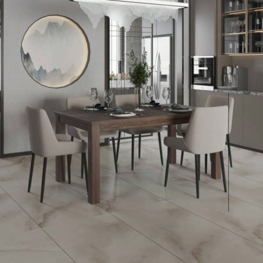 Albany 63 Inches Solid Wood Dining Table 6, Small Kitchen Table, Dinner Table, Breakfast Table