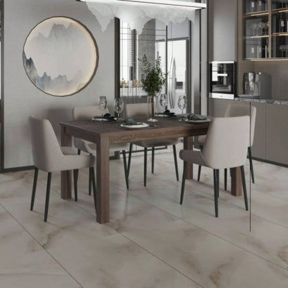 Albany 63 Inches Solid Wood Dining Table 6, Small Kitchen Table, Dinner Table, Breakfast Table