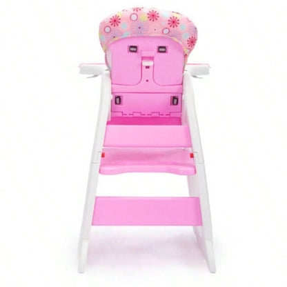 Convertible High Chair Babies, Booster with Safety Belt Feeding Tray, Toddler Chair and Table Set, Purple and White