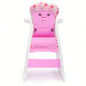 Convertible High Chair Babies, Booster with Safety Belt Feeding Tray, Toddler Chair and Table Set, Purple and White