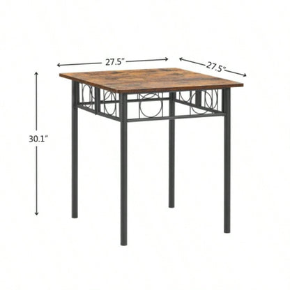 Kitchen Dining Room Table, Iron Wood Square Table Kitchen Dining Room Furniture