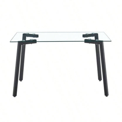 Glass Dining Table Transparent, 130*80* 8MM