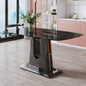 A modern, minimalist, and luxurious table. A black imitation marble tabletop with MDF U - shaped. Dining table, computer table. restaurants and living rooms 63 * 35.4 30 F - U