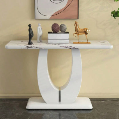 Modern Simple Glossy White Rectangular Counter Bar Table 47.24x 18.11x 29.52 Living Room Bedroom Bedside Entrance House Balcony Office Bathroom. BT - 1280