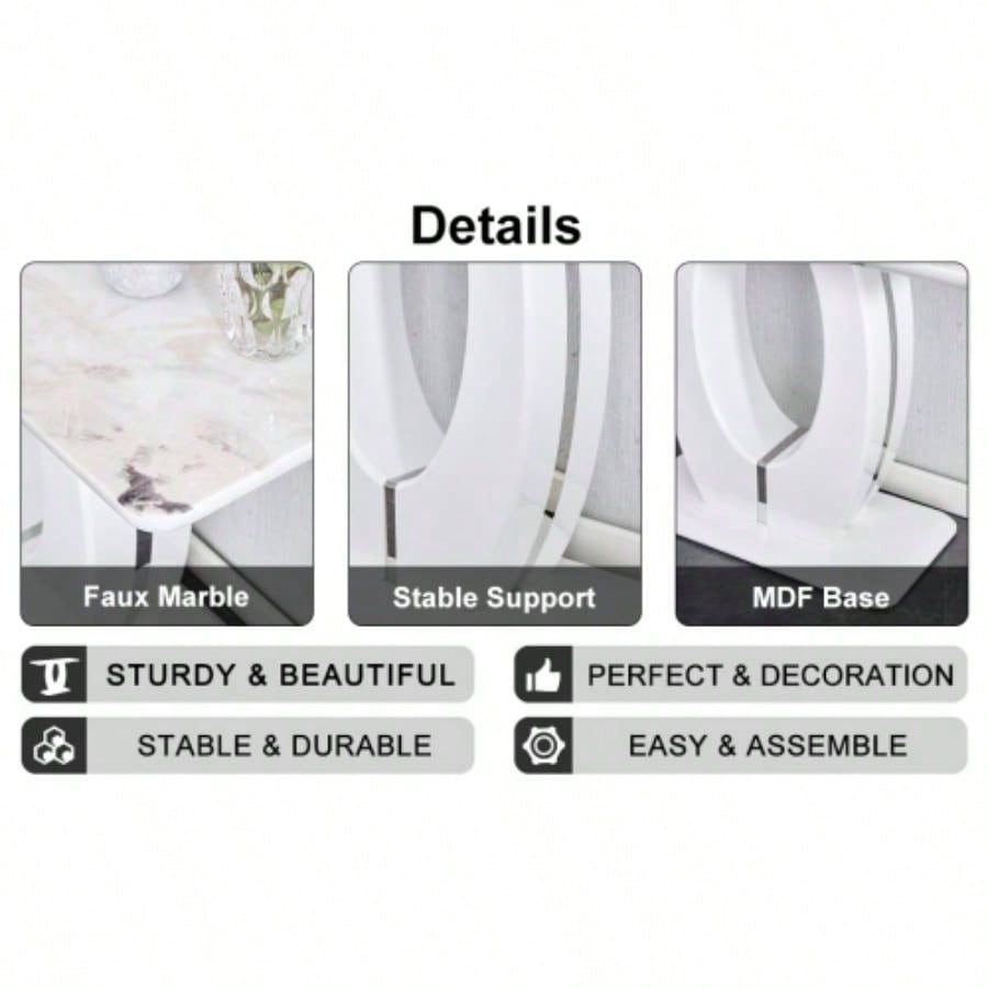 Modern Simple Glossy White Rectangular Counter Bar Table 47.24x 18.11x 29.52 Living Room Bedroom Bedside Entrance House Balcony Office Bathroom. BT - 1280