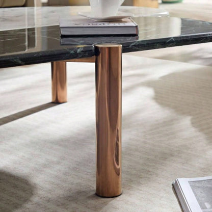 Faux Marble Coffee Tables Accent Tea Tables with Gold Metal Foot Living Room Home Office