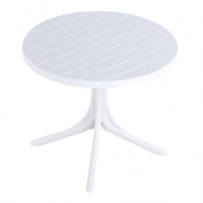 Modern White Round Plastic Table - 36 Inch Indoor/Outdoor Dining Table Coffee Table, Lightweight Polypropylene All - Weather Patio Table Garden, Courtyard, Kitchen, Camping White