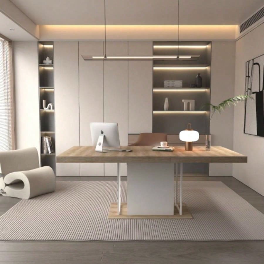 Rectangle extendable dining table 6 - 10 people aged effect wood 160 - 200