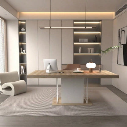Rectangle extendable dining table 6 - 10 people aged effect wood 160 - 200