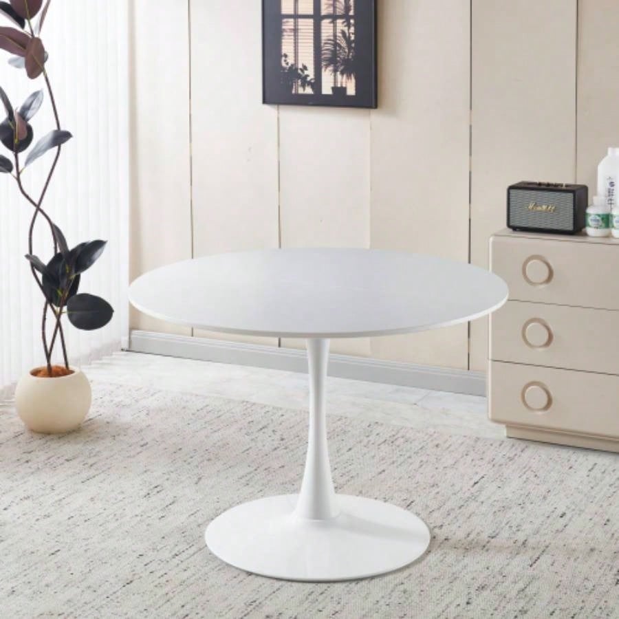 42.1white COLOR TOP Tulip Table Mid - Dining Table 4 - 6 people With Round Mdf Table Top, Pedestal Dining Table, End Table Leisure Coffee Table