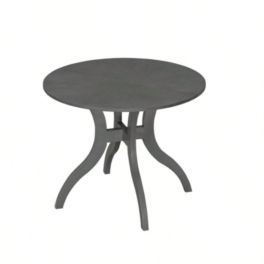 Oak Gray Round Dining Table 39.4 - Traditional Solid Wood, Timeless Elegance, Focal Point Family Gatherings