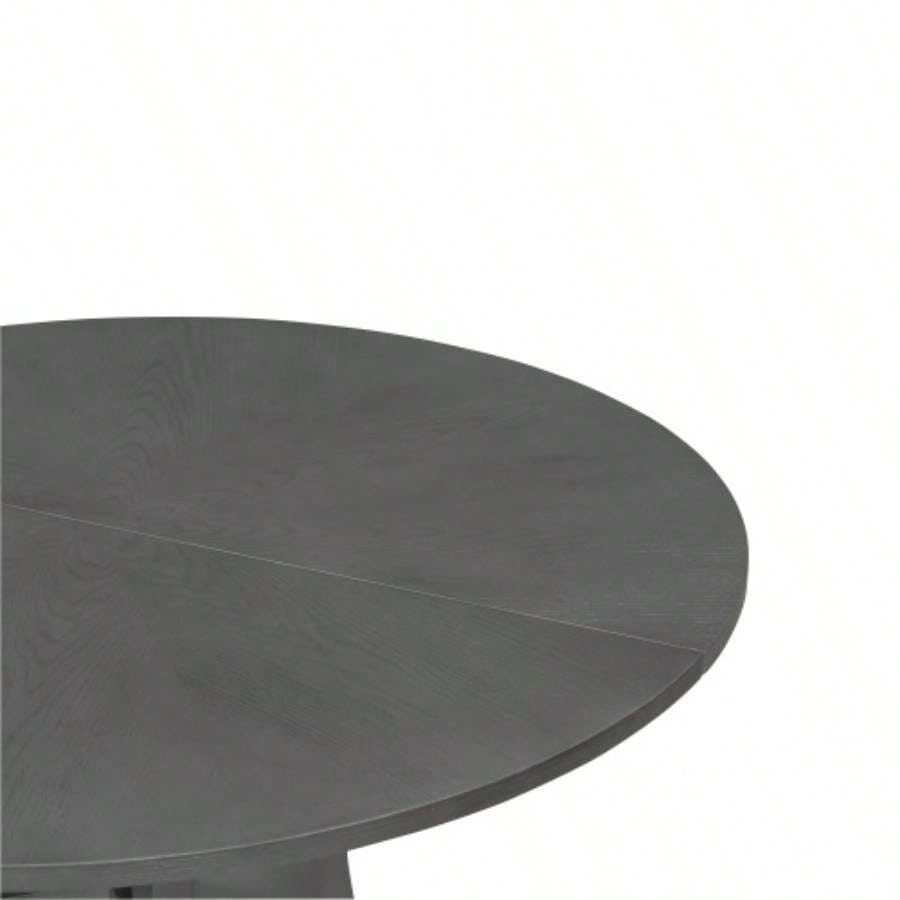 Oak Gray Round Dining Table 39.4 - Traditional Solid Wood, Timeless Elegance, Focal Point Family Gatherings