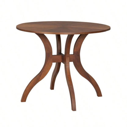 Walnut Round Dining Table 39.4 - Traditional Solid Wood, Timeless Elegance, Focal Point Family Gatherings