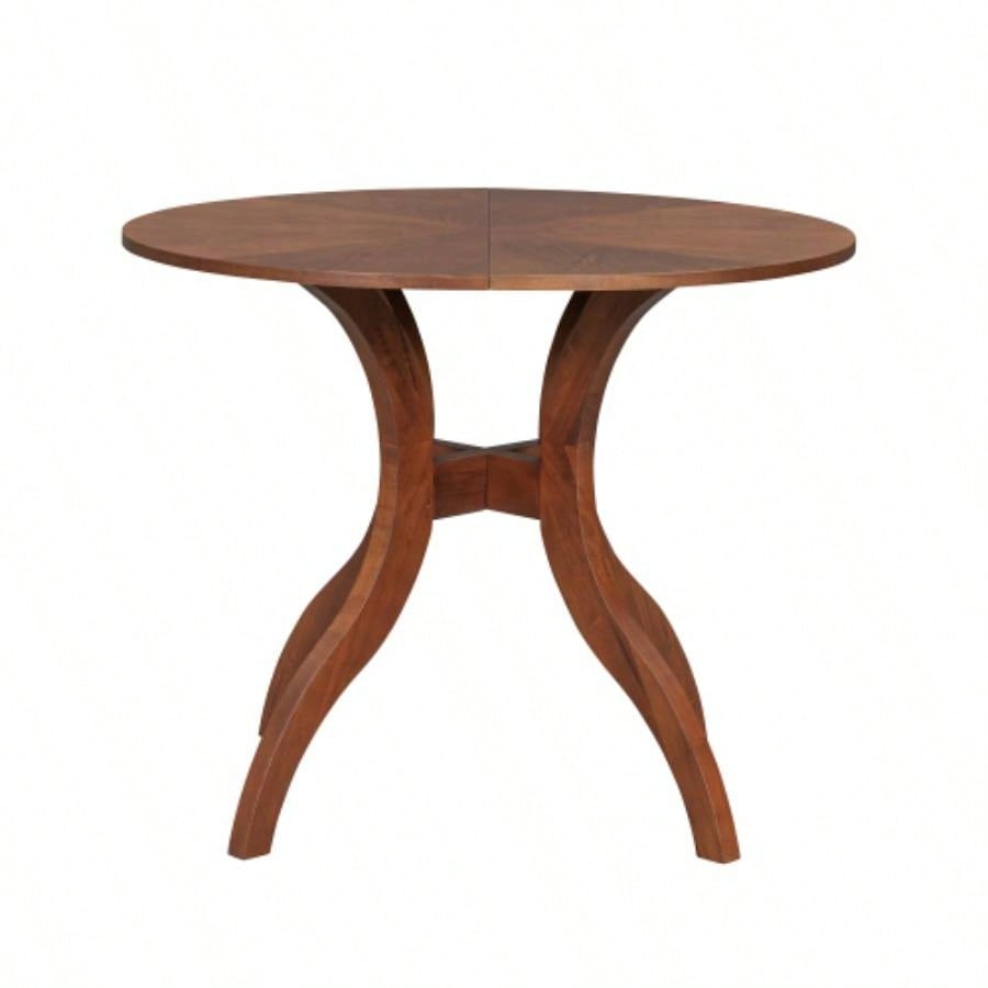 Walnut Round Dining Table 39.4 - Traditional Solid Wood, Timeless Elegance, Focal Point Family Gatherings